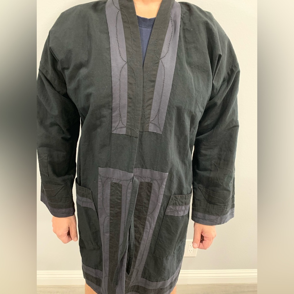 VISVIM Black Long Kimono Jacket Coat Size 3